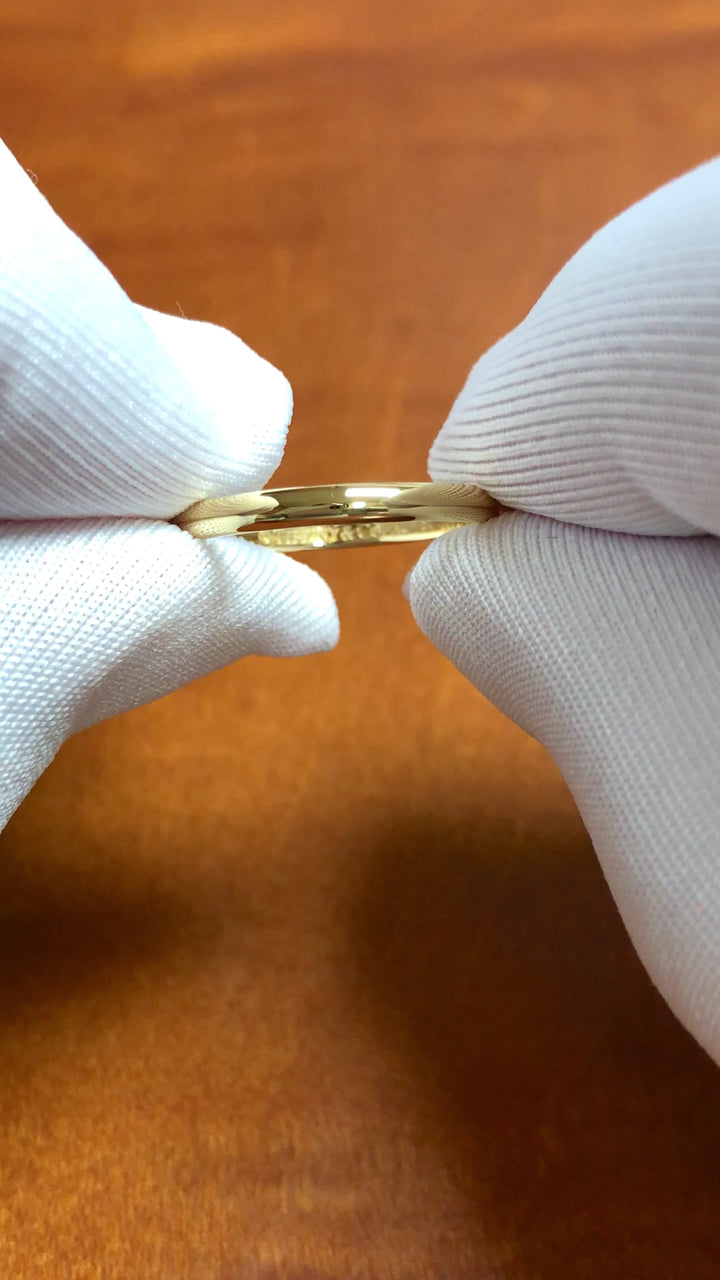 Vintage Tiffany & Co. 18K Yellow Gold Together Wedding Band Ring 2mm Size 5