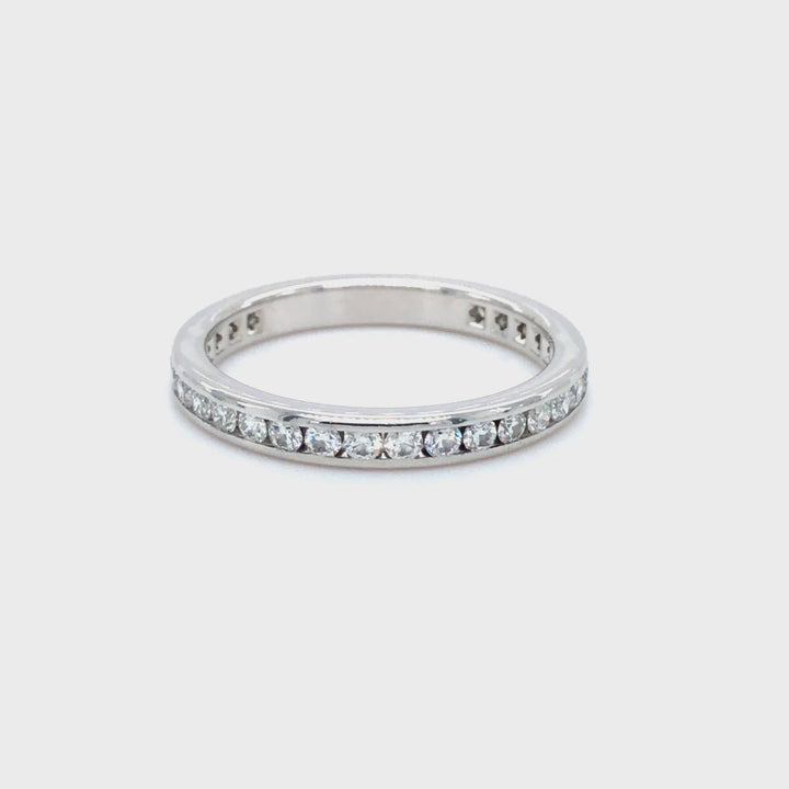 Tiffany and Co. Platinum and Diamond 0.56ct Full Circle  Band Ring Sze 5.75