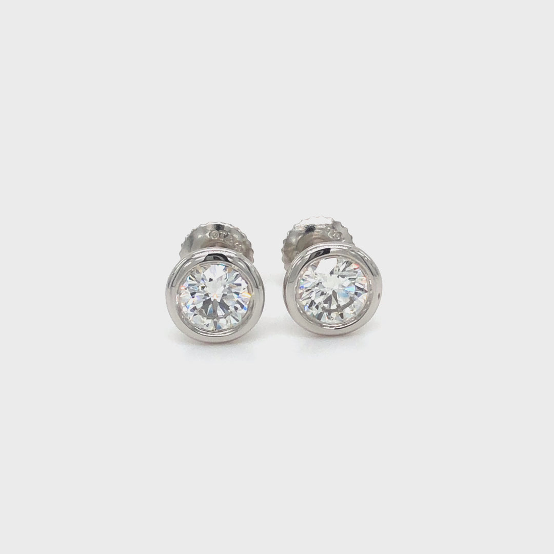 Tiffany & Co. Elsa Peretti Diamond-by-the-Yard Bezel Set 1.20 cts. Total  Stud Earrings