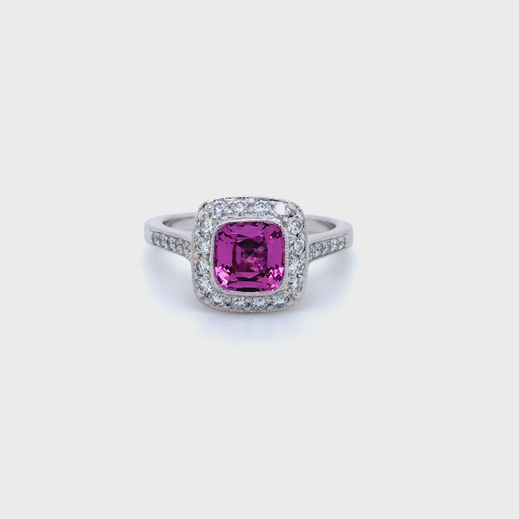 Tiffany and Co. Pink Sapphire and Diamond Large Heart Platinum