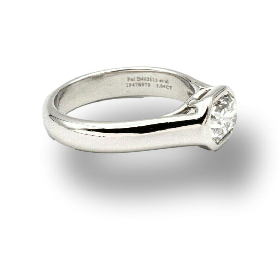 Tiffany Lucida Diamond Bezel Set Engagement Ring in Platinum