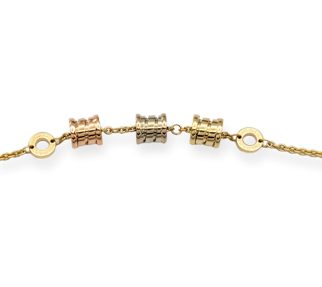 Bvlgari B-Zero Three Elements 18K Gold Link Bracelet 7.5" Long