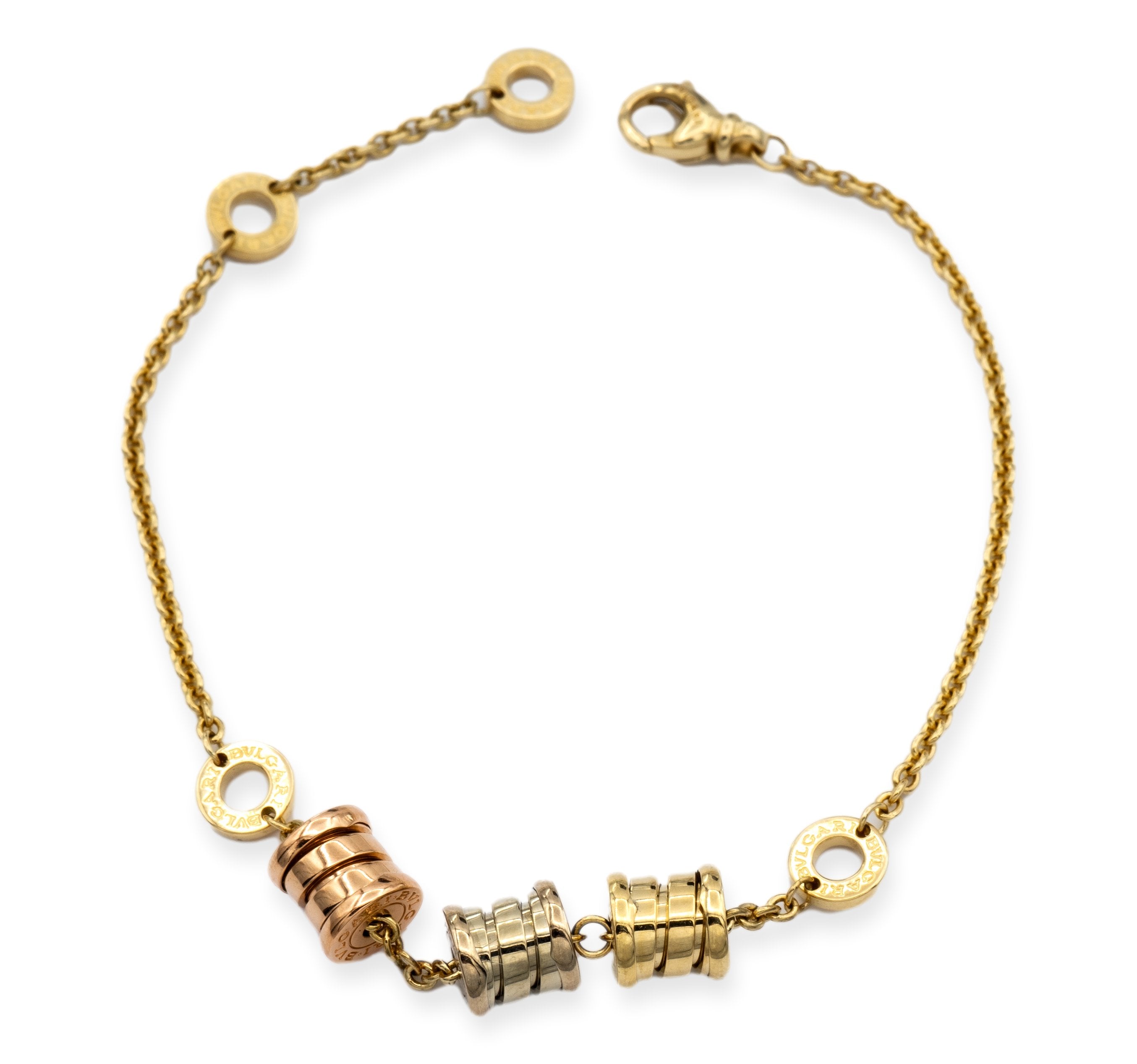 Bvlgari B-Zero Three Elements 18K Gold Link Bracelet 7.5