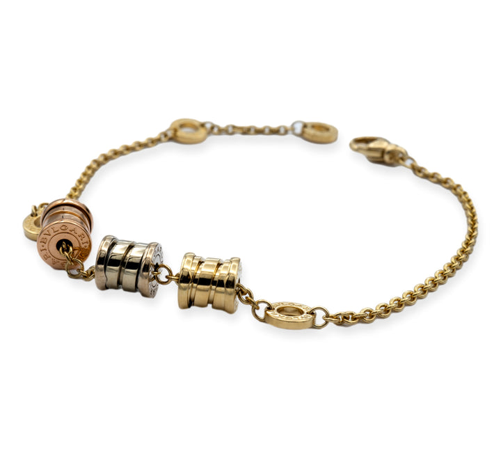 Bvlgari B-Zero Three Elements 18K Gold Link Bracelet 7.5" Long