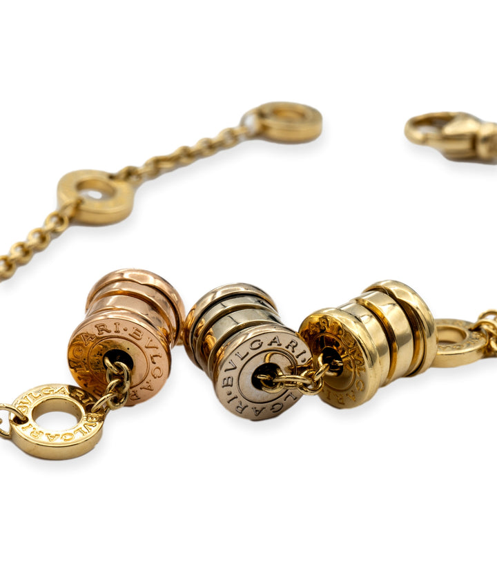 Bvlgari B-Zero Three Elements 18K Gold Link Bracelet 7.5" Long