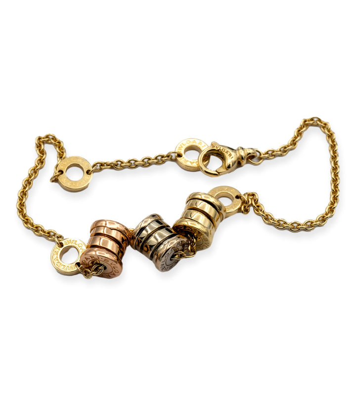Bvlgari B-Zero Three Elements 18K Gold Link Bracelet 7.5" Long