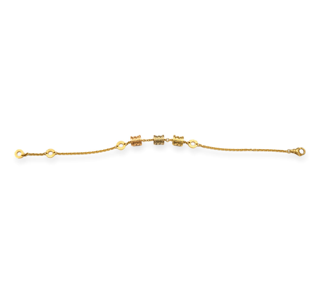 Bvlgari B-Zero Three Elements 18K Gold Link Bracelet 7.5" Long
