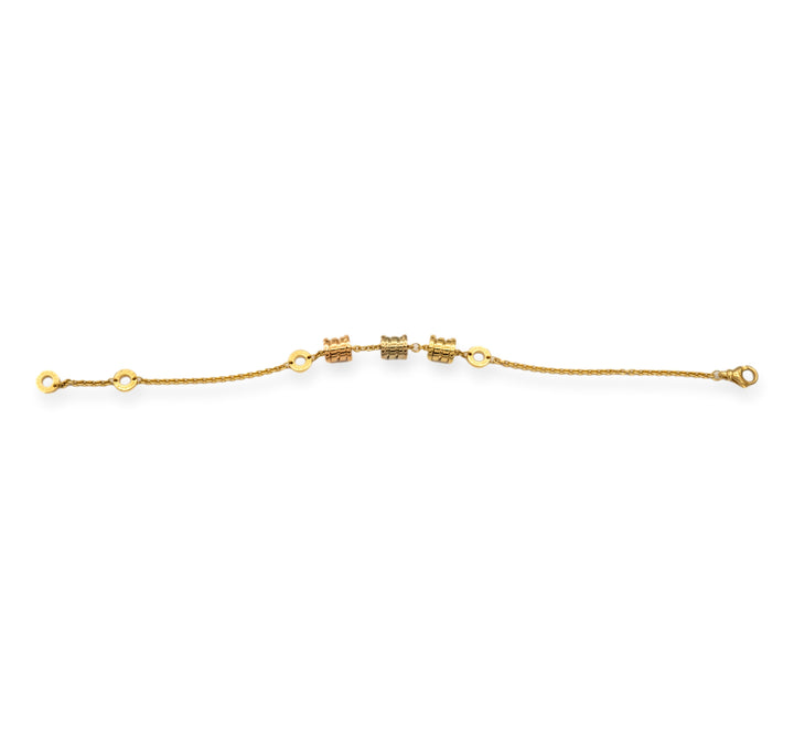 Bvlgari B-Zero Three Elements 18K Gold Link Bracelet 7.5" Long