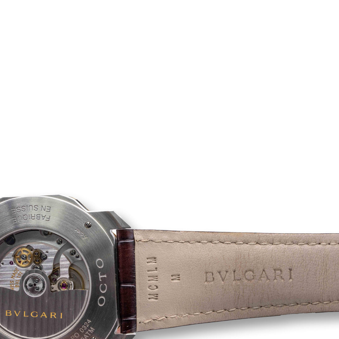 Bulgari Octo Roma 18K Rose Gold and Stainless Steel Mens Watch 41mm