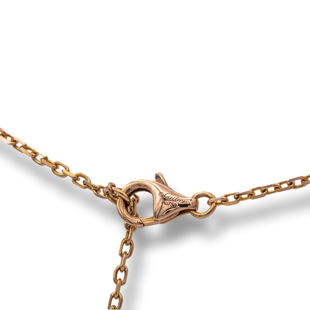 Cartier 18K Rose Gold LOVE Necklace with Diamonds 16" Long