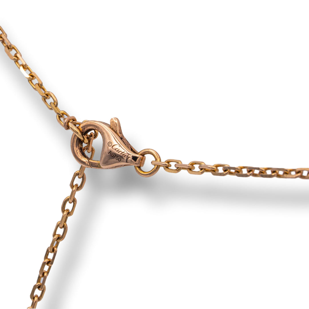 Cartier 18K Rose Gold LOVE Necklace with Diamonds 16" Long