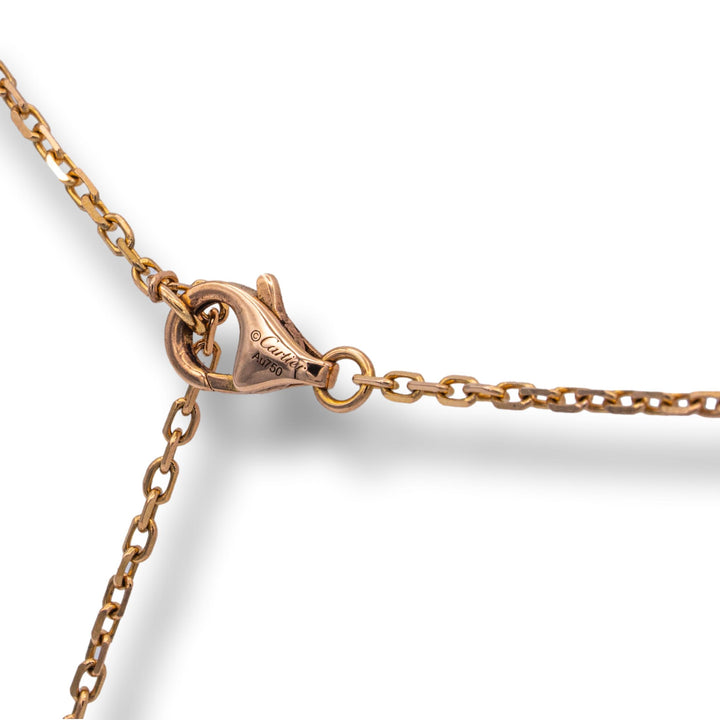 Cartier 18K Rose Gold LOVE Necklace with Diamonds 16" Long