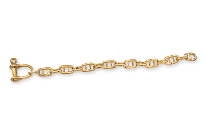 Vintage Cartier 18K Yellow Gold Wide Nautical Heavy Link Bracelet 9" Long Circa 1975