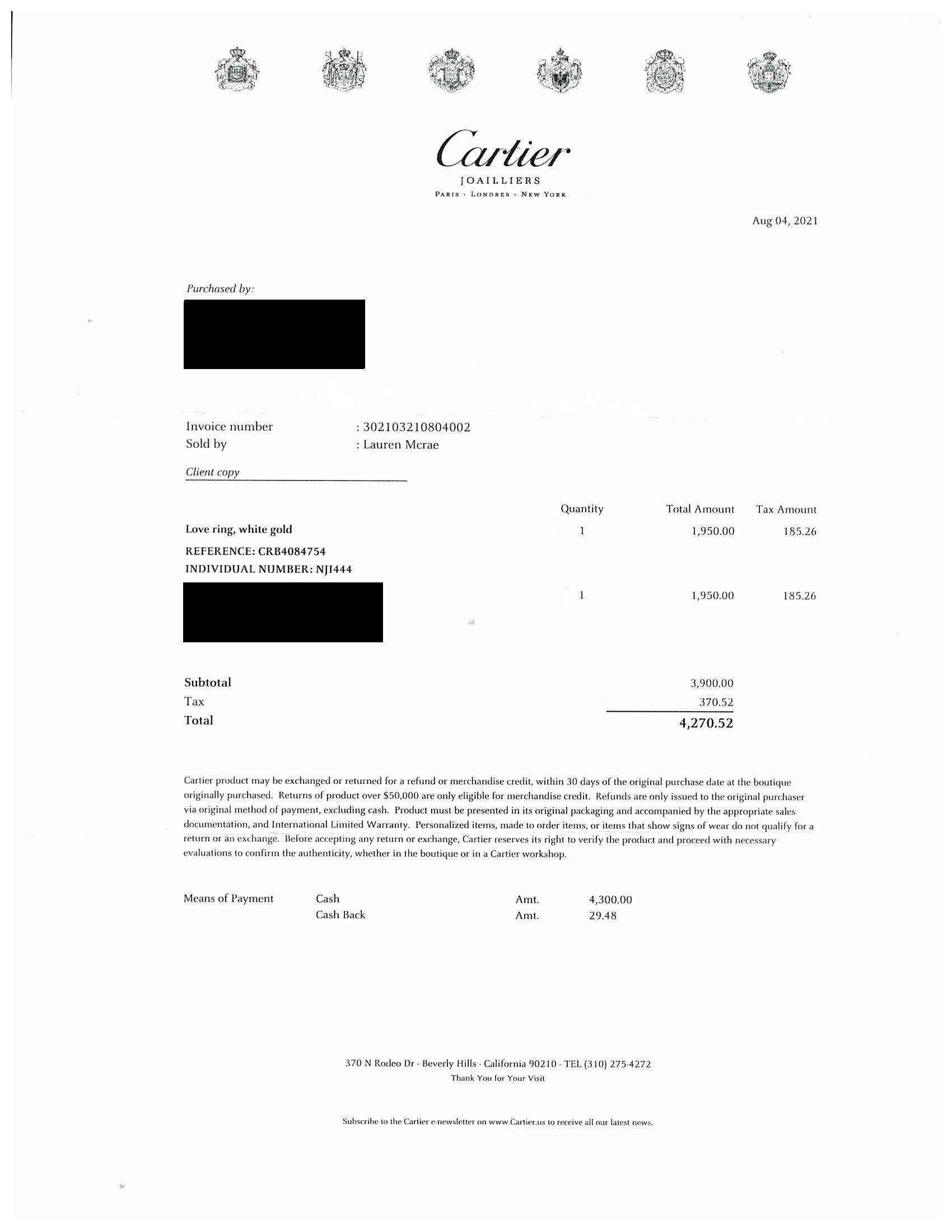 Cartier Love 18K White Gold 5.5mm Size 54 (US6.75) Band Ring