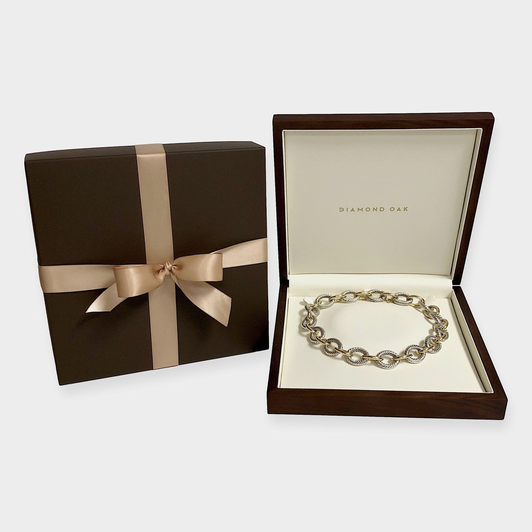 Oval Link Chain Bracelet in Sterling Silver with 18K Yellow Gold, 10mm | David  Yurman