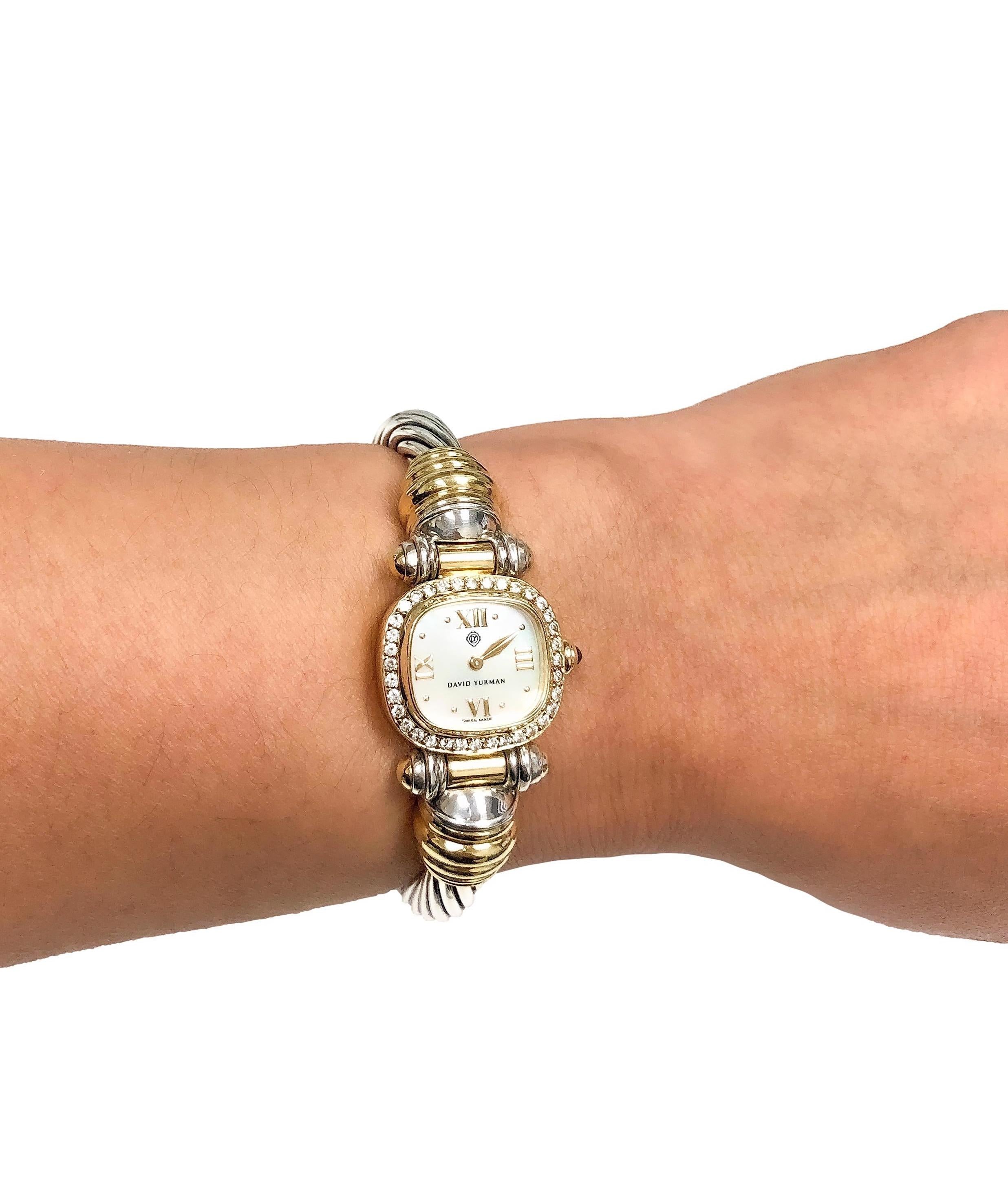 Purchase Vintage David Yurman Ladies 18k Yellow Gold Sterling Silver Diamond Wrist Watch The Diamond Oak