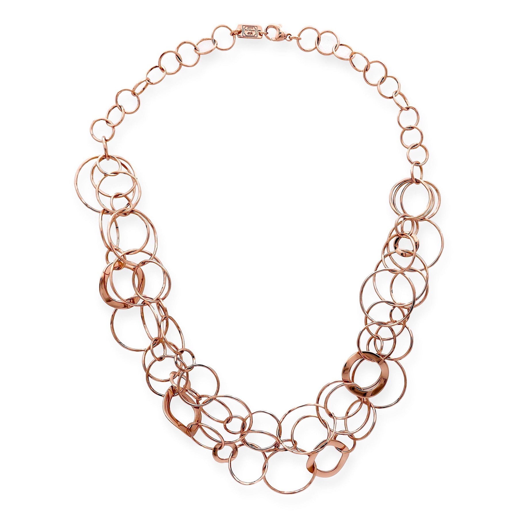 10K Rose Gold Diamond 1/10 Ct.Tw. Interlinked Circle Fashion Necklace -  Unclaimed Diamonds