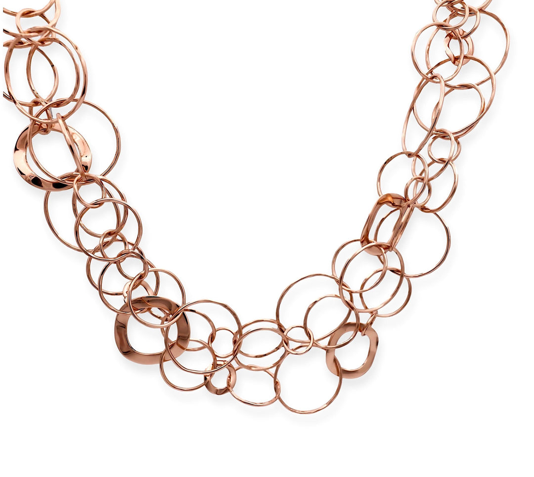 IPPOLITA Interlinked Circles Sterling Silver Rose Gold Vermeil Layer Necklace