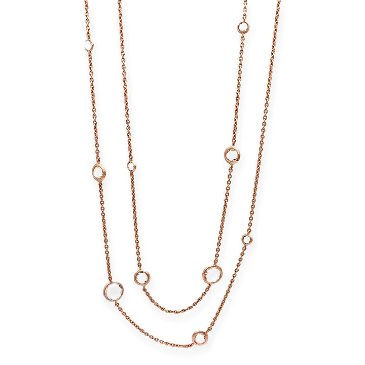 IPPOLITA Rock Crystal Sterling Silver Rose Gold Long Necklace