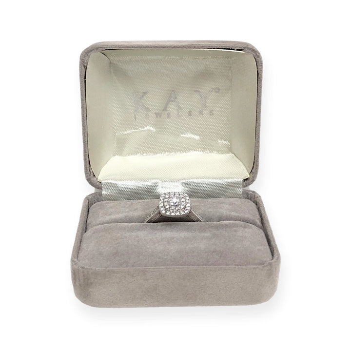 Neil Lane 14 Karat White Gold Cluster 7/8 CT. Total Weight Round Diamond Engagement Ring