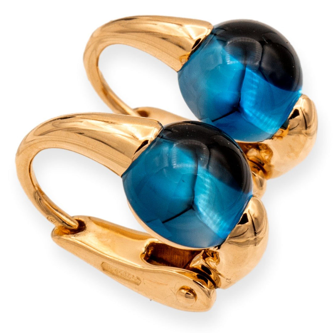 Pomellato 18K Rose Gold “The M’ama non M’ama” London Blue Topaz Earrings