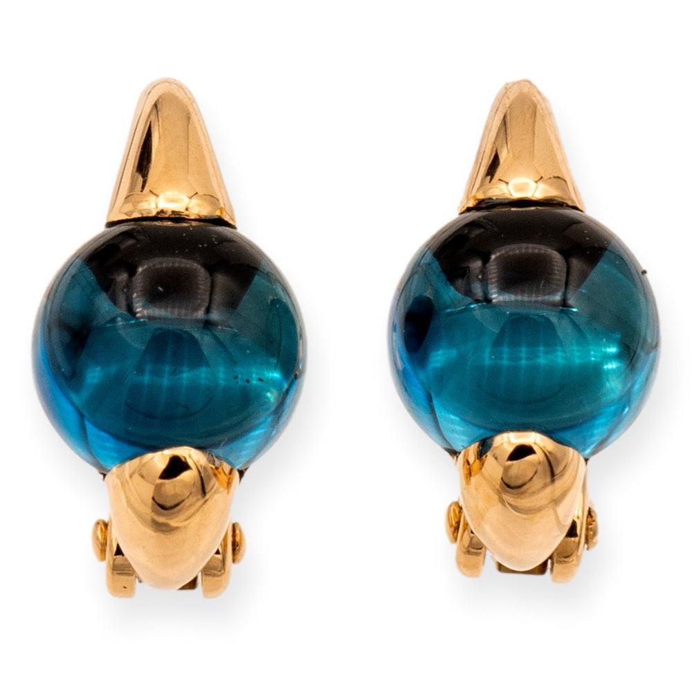 Pomellato 18K Rose Gold “The M’ama non M’ama” London Blue Topaz Earrings