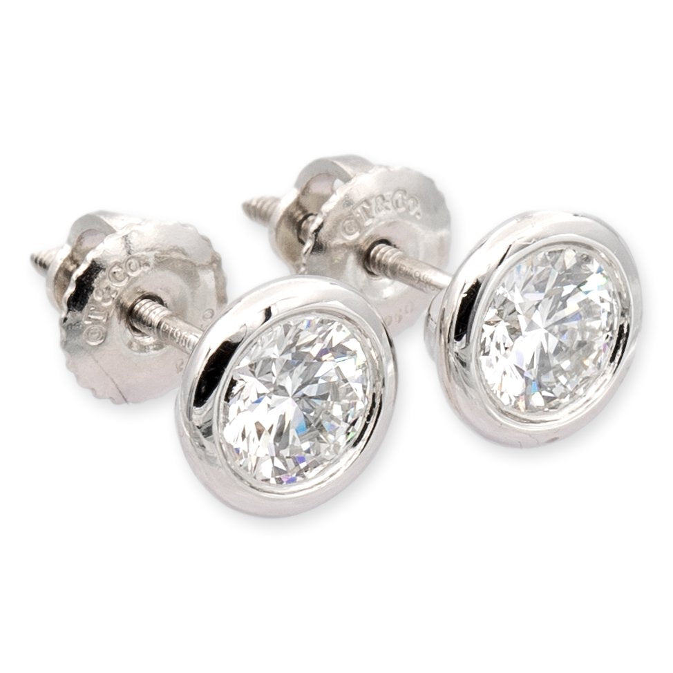 Tiffany & Co. Elsa Peretti Diamond-by-the-Yard Bezel Set 1.20 cts. Total  Stud Earrings