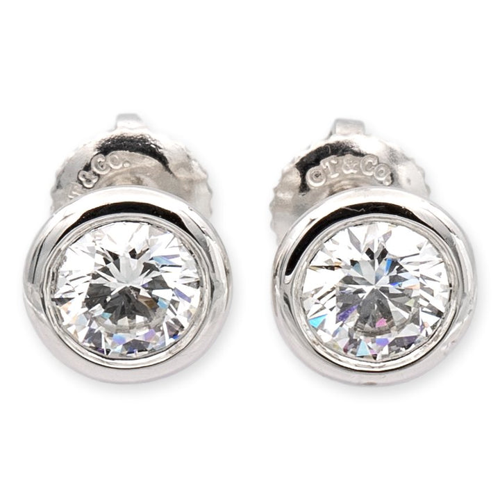 Tiffany & Co. Elsa Peretti Diamond-by-the-Yard Bezel Set 1.20 cts. Total  Stud Earrings