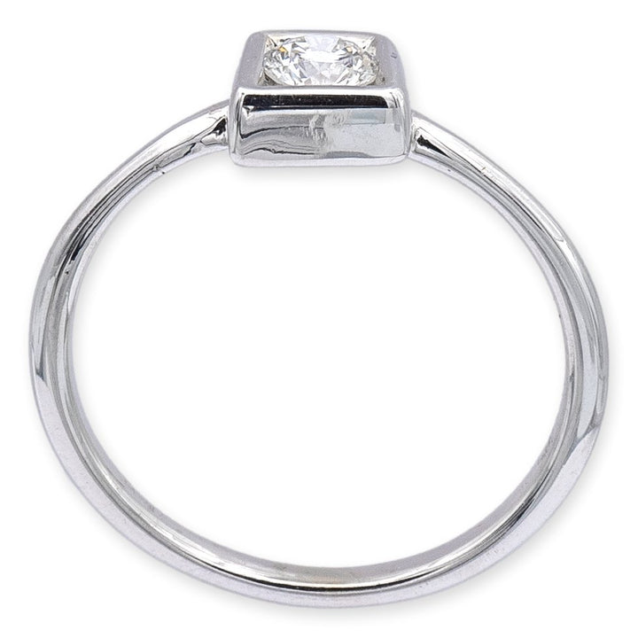 Tiffany and Co. 18K White Gold Frank Gehry 0.20 ct. Torque Square Diamond Ring