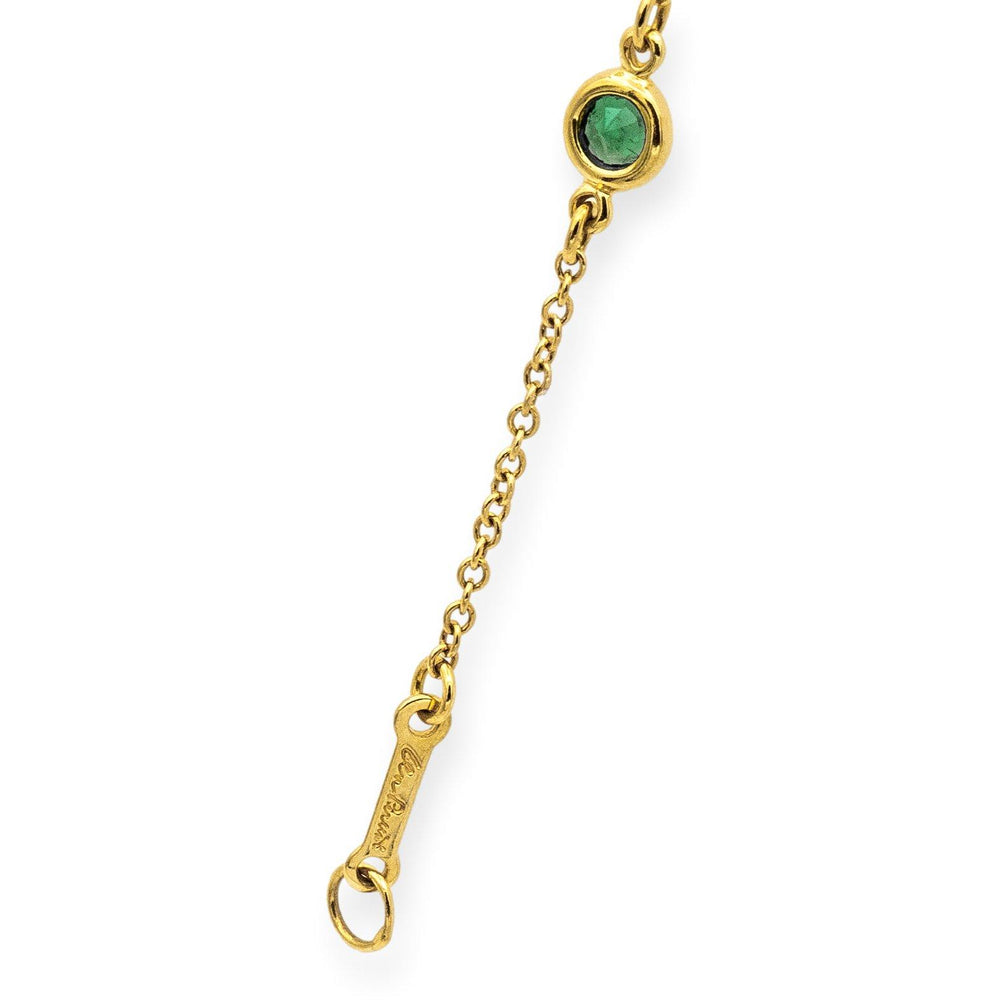 Tiffany & Co. 18K Yellow Gold Elsa Peretti Color by the Yard Emerald Bracelet 7"