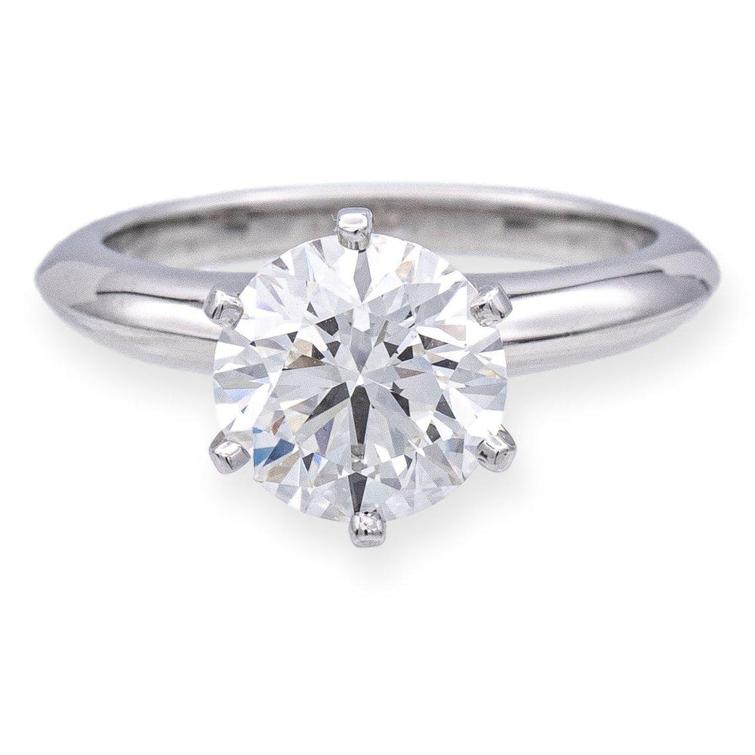 Tiffany & Co. Platinum Round Diamond Solitaire Engagement Ring Round 2.06ct IVS1