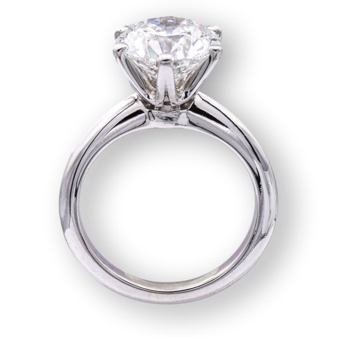 Tiffany & Co Platinum Round Diamond Engagement Ring 2.76 Ct GVS1