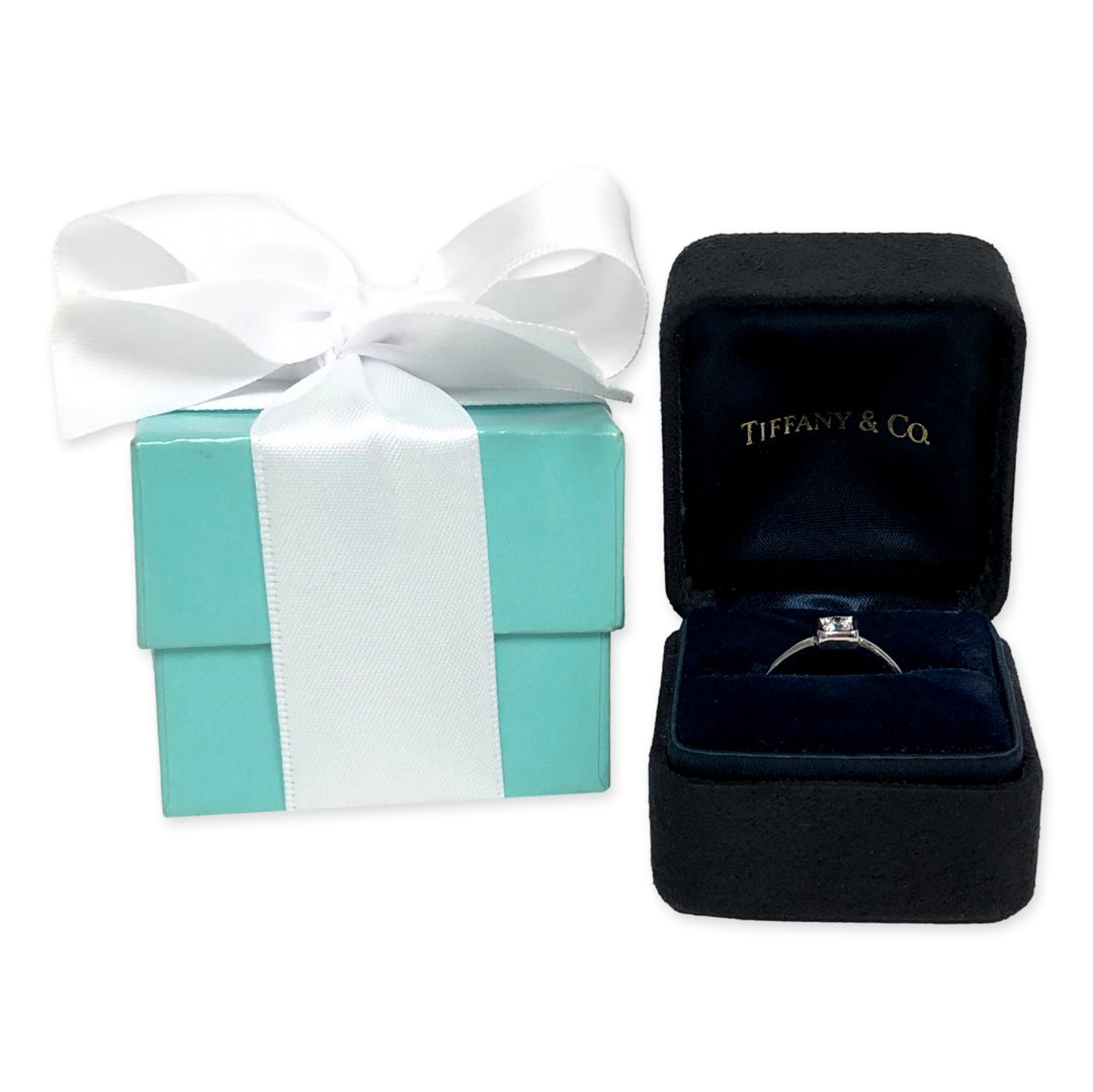 Tiffany and Co. 18K White Gold Frank Gehry 0.20 ct. Torque Square Diamond Ring