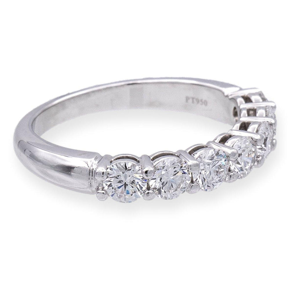 Tiffany & Co. Platinum 7 Stone Forever Half Circle .91ct Diamond Band Ring 3.5mm