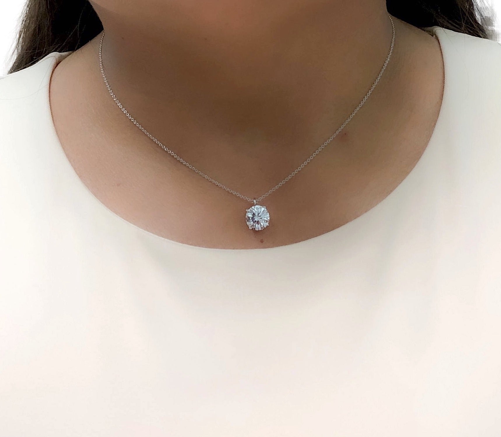 Tiffany and Co. Platinum Diamond Solitaire Pendant 2.01 Carat F/VS1 GIA  Certified For Sale at 1stDibs