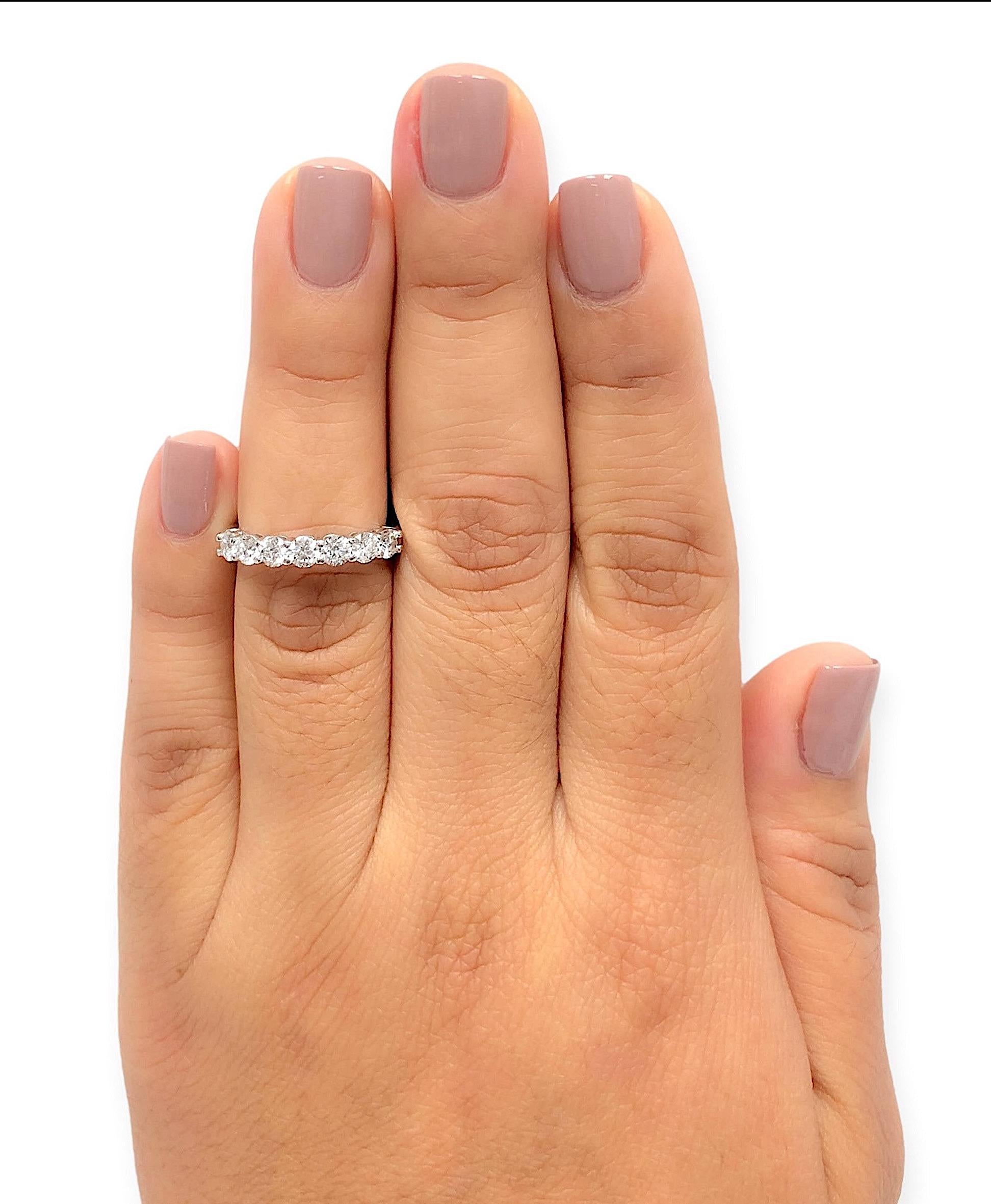 Tiffany Co. Platinum 7 Stone Forever Half Circle .91ct Diamond Band The Diamond Oak