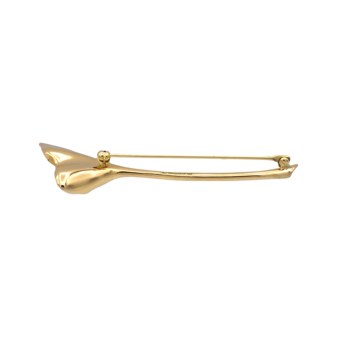 Vintage Tiffany & Co. 18K Yellow Gold Cala Lilly Flower Brooch