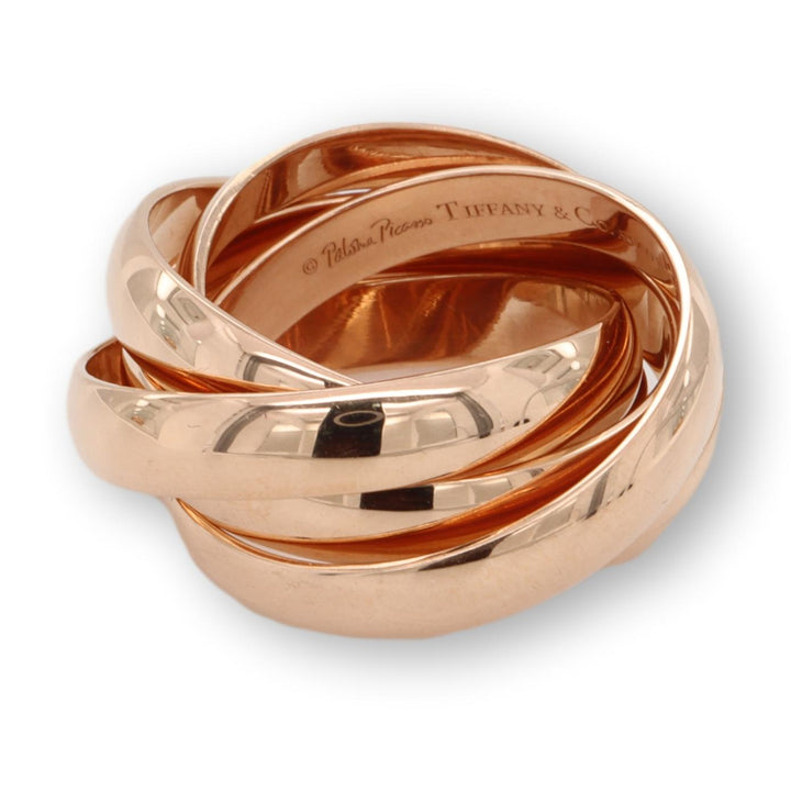 Tiffany & Co. 18K Rose Gold Paloma Picasso Melody 5 Band Ring Size 5