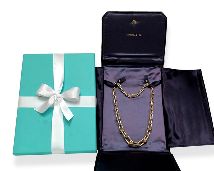 Tiffany & Co. 18K Yellow Gold Hardwear Graduated Link Necklace 18" Large