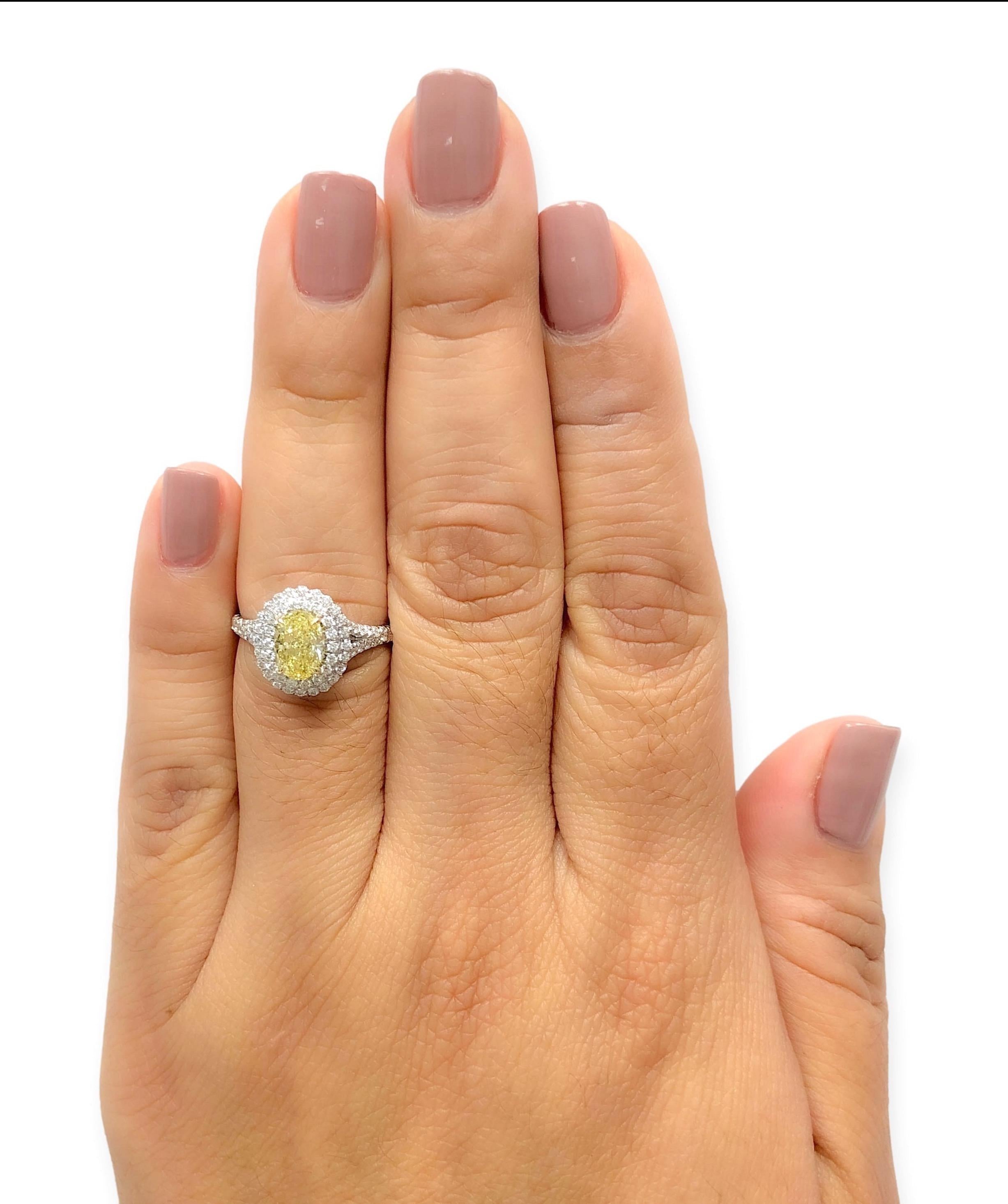 Tiffany Co Plat Soleste Fancy Intense Yellow Oval Ctr. Diamond Engag The Diamond Oak