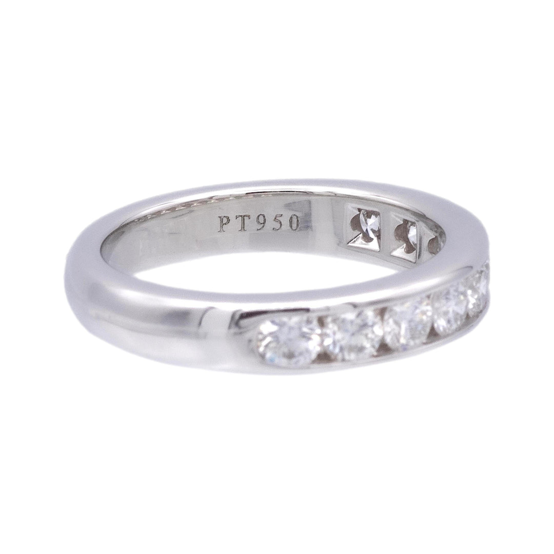 Tiffany & Co. Platinum Channel-Set 9 Stone Round Diamond .81ct Band Ring 3.9 mm