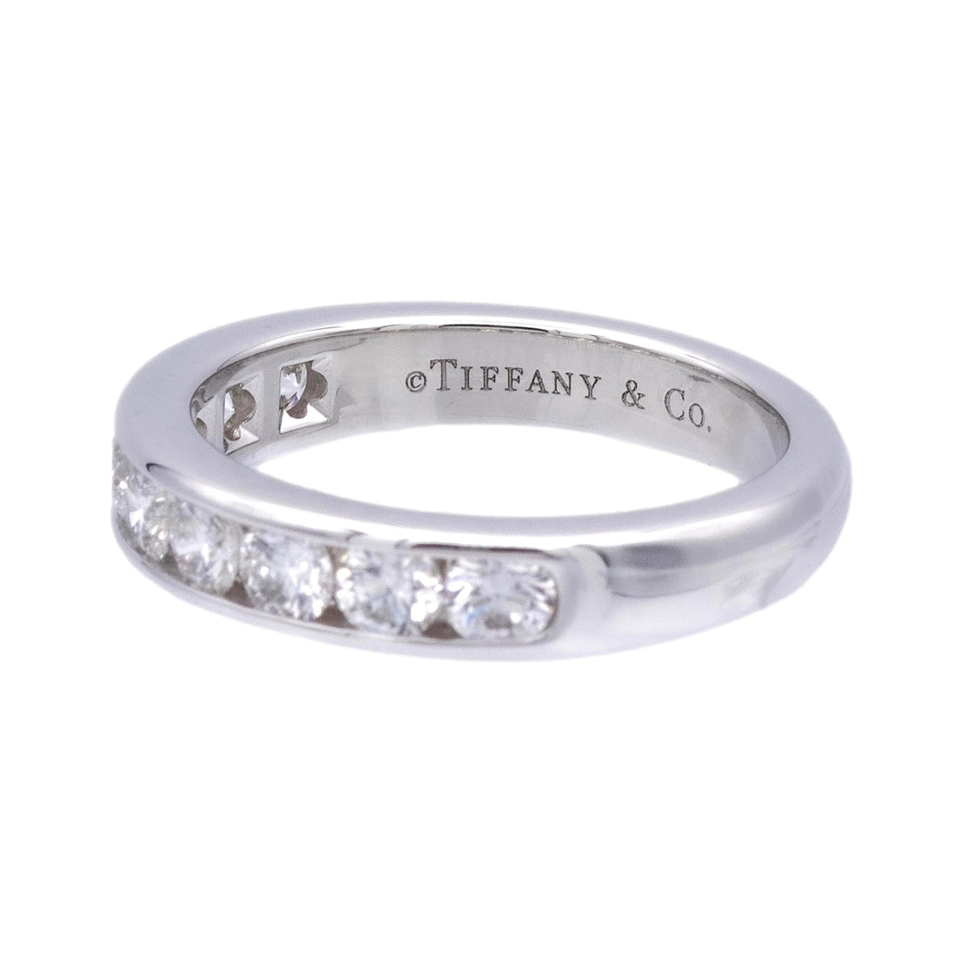 Tiffany & Co. Platinum Channel-Set 9 Stone Round Diamond .81ct Band Ring 3.9 mm