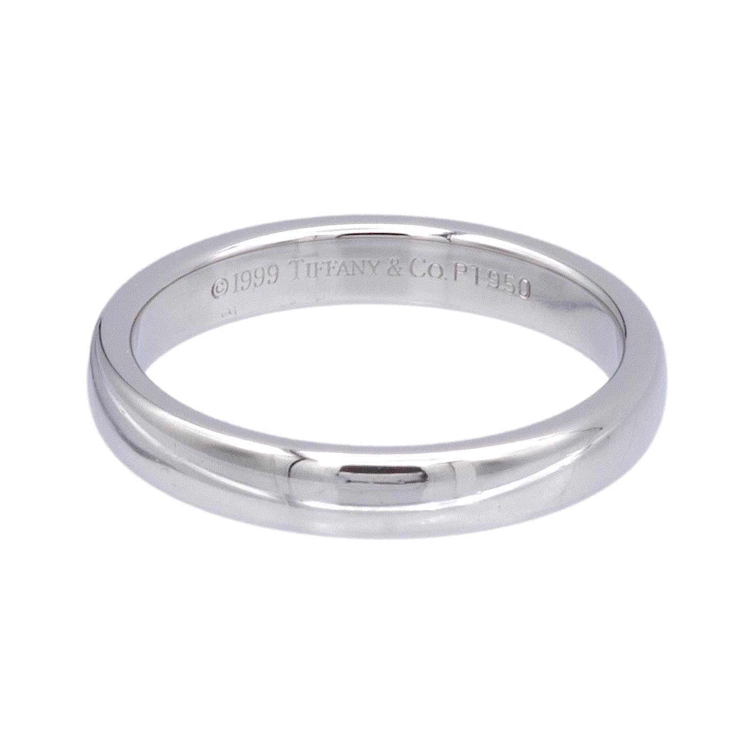 Buy Vintage Tiffany Co. Platinum Classic 3 mm Wedding Band Ring Size 4.5 The Diamond Oak