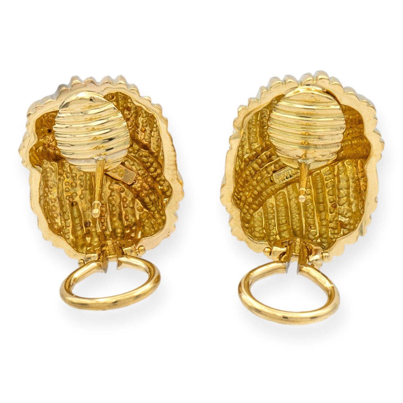 Vintage Tiffany u0026 Co 18K Yellow Gold Clip Earrings