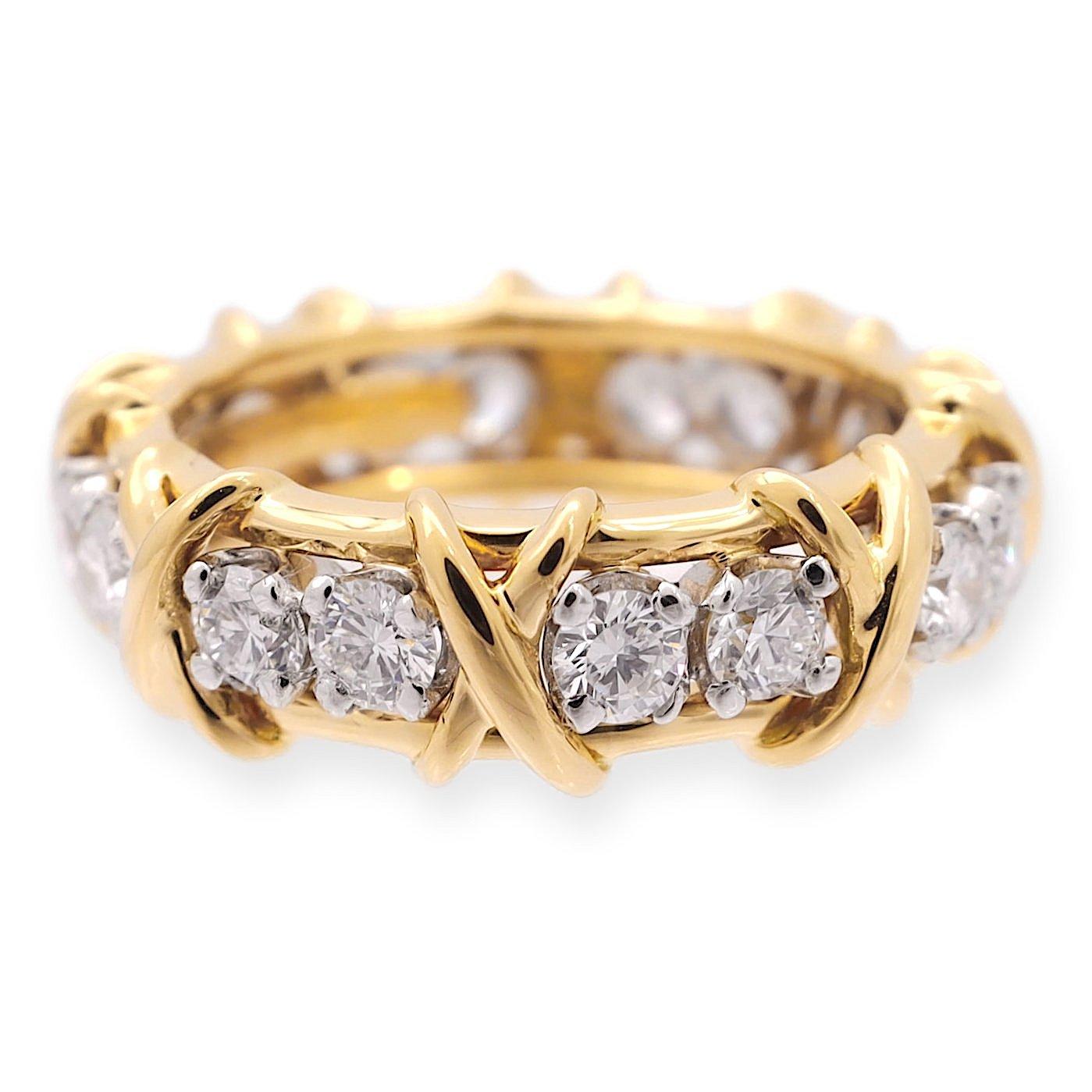 Tiffany & Co. Platinum and 18KY Gold Schlumberger 16 Stone Tiffany & Co. Platinum and 18KY Gold Schlumberger 16 Stone
