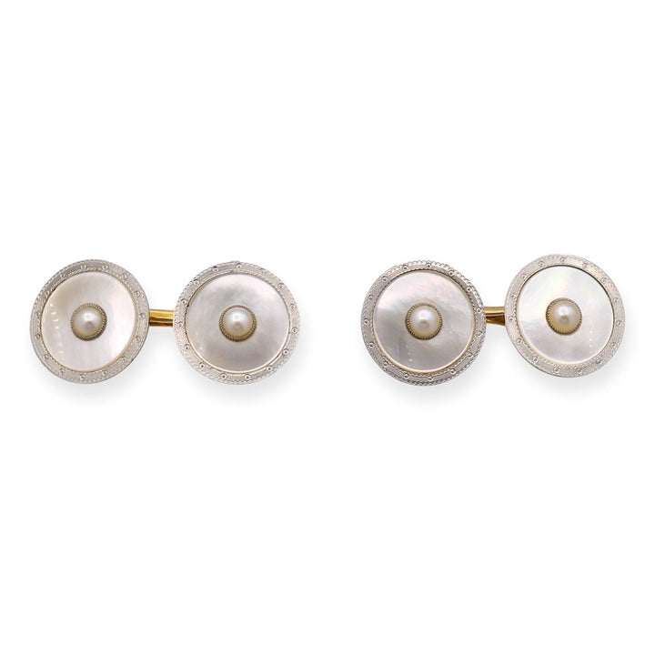 Carrington for Tiffany & Co. Platinum and 14K Gold Art Deco Cufflinks Circa 1920
