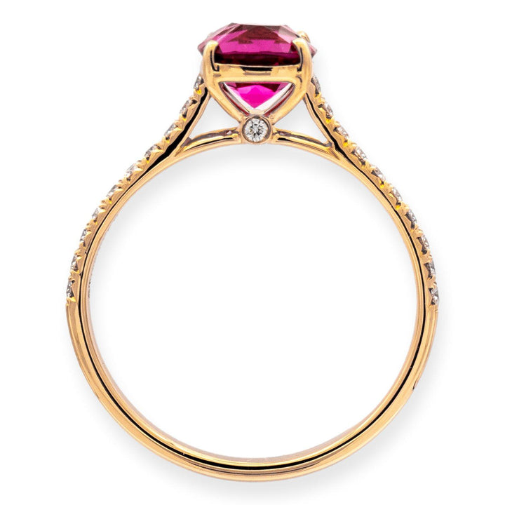 Tiffany & Co. 18K Rose Gold Legacy Pink Tourmaline and Diamond Ring