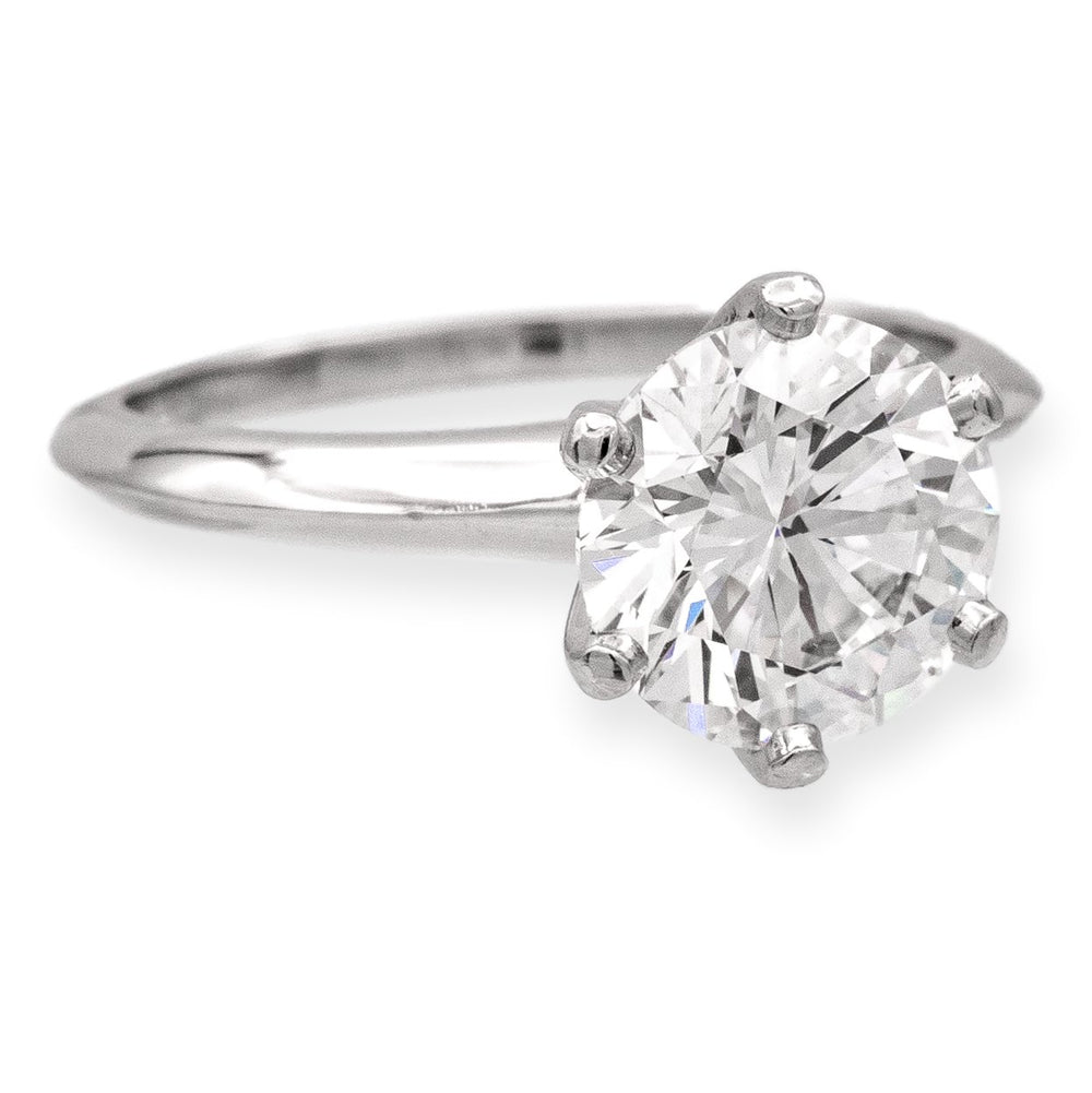 Tiffany & Co. Platinum Solitaire Round Diamond Engagement Ring 2.54Ct HVS1