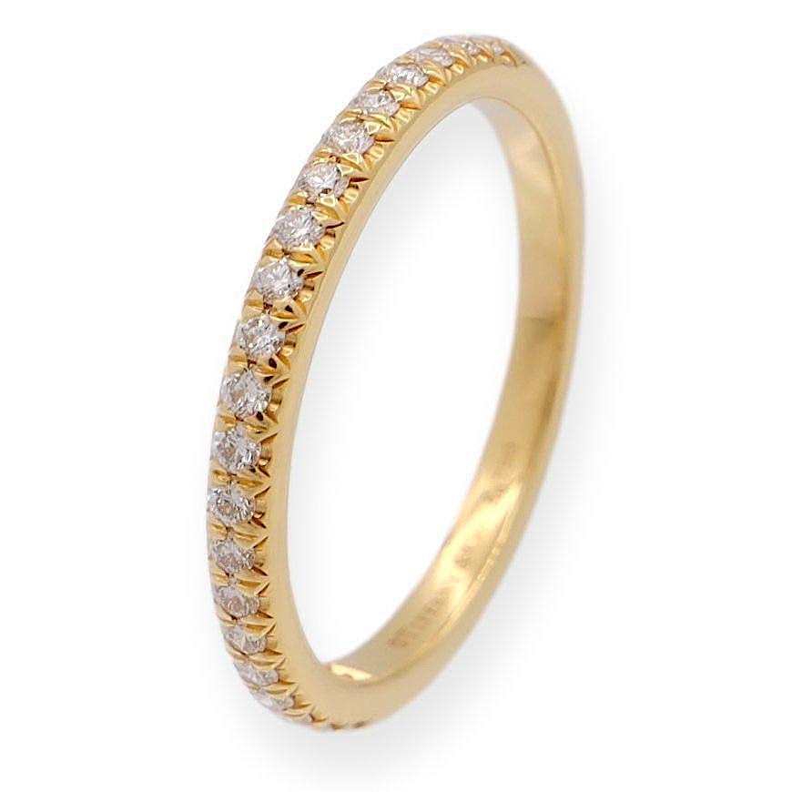 Tiffany & Co. 18K Yellow Gold Soleste Half Circle Round Diamond Band Ring
