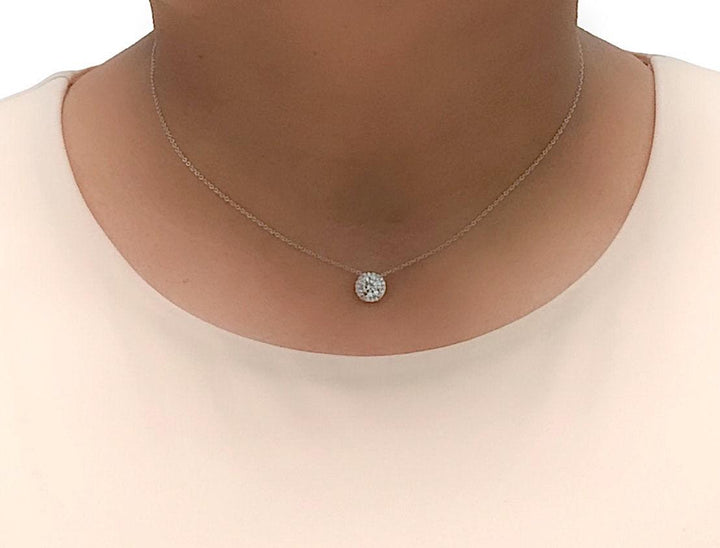 Tiffany & Co. Platinum Soleste Round Diamond .80ct IVVS2 Pendant Necklace